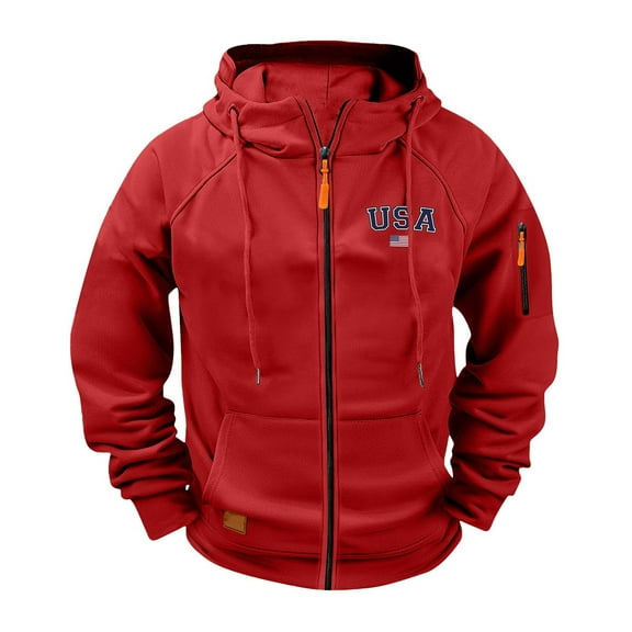 Generic Men's Hooded Sweatshirts Zip Up Fleece Jacket Casual Warm Hoodie Pullover Soft Cotton Fall Winter Tops