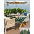 thumbnail image 4 of Outdoor Tablecloth with Umbrella Hole and Zipper, Grey Christmas Rectangle Table Cloth 60x84 Inch Waterproof Tablecloth, Snowflake Xmas Christmas Tree Picnic Table Cover for Patio Camping, 4 of 7