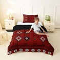 thumbnail image 4 of jejeloiu Southwest Tribal Twin Comforter Sets,Aztec Print Bedding Set For Boys,Red Black,Black Reversible,2-Piece,1 Comforter and 1 Pillowcase, 4 of 7