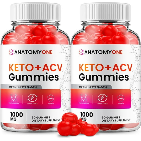 2 Pack Anatomy One ACV Gummies AnatomyOne ACV Advanced Formula Plus Apple Cider Vinegar Keto Gummies Dietary Supplement B12 Beet Root Juice Men Women 120 Gummies