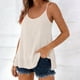thumbnail image 5 of TaTaai Women's Casual Sleeveless Double Layer Flowy Slub Cotton Adjustable Spaghetti Strap Camisole Top Ladies Soft Comfortable for Daily Travel Shopping Streetwear All Season Wear Gift, 5 of 8