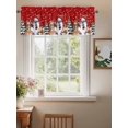 thumbnail image 2 of Christmas Snowman Valances for Windows Snowflake Squirrel Cat Xmas Tree Red Rod Pocket Curtains Valance Short Window Treatment Drapes for Living Room, Bedroom Bathroom 60"&nbsp;W x 14" L, 2 of 5