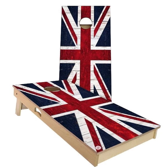 Skip's Garage | United Kingdom UK Flag Cornhole Board Set | Includes Boards & Bags | Choose Your Size & Accessories