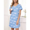 thumbnail image 4 of DAKIMOE 3 pack Nightgowns for Women Soft Cotton Short Sleeve Night Shirts Womens Print Sleep Shirts Loose Comfy Pajamas Sleepwear, 4 of 6