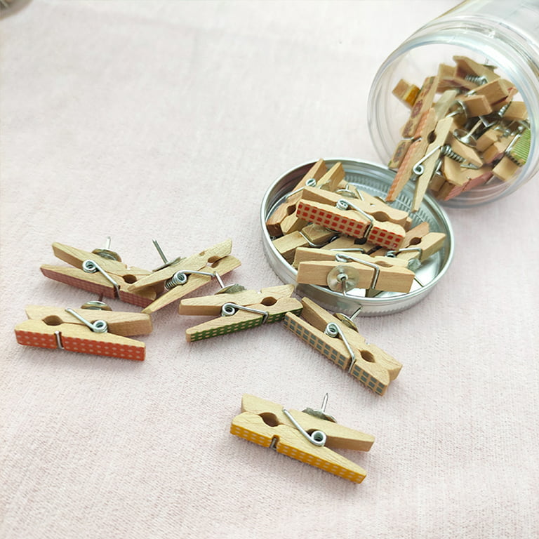 100x Small Clothespins in Wood