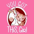 thumbnail image 2 of Girl's Lost Gods You Got This Girl Cartoon Graphic Cropped T-Shirt Light Pink Medium, 2 of 3
