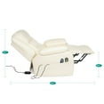 thumbnail image 4 of Whitney Recliner Chair with Massage and Heating by Naomi Home-Color:Cream,Material:Air Leather, 4 of 13