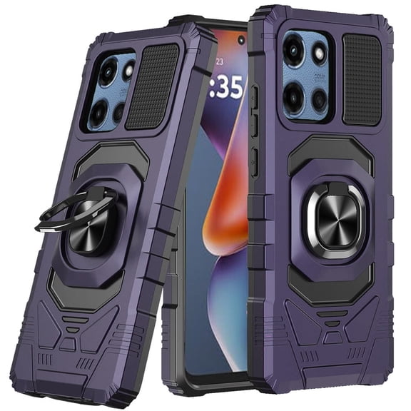 For Motorola Moto G 5G 2025 XT2513V Robust Kickstand Phone Case Cover - Purple