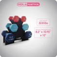 thumbnail image 3 of Set de Mancuernas HolaHatha 14,5 kg de Neopreno con Soporte Azul Rojo, 3 of 9