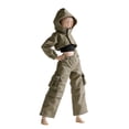 thumbnail image 2 of 1/6 Scale Doll Clothes Streetwear Set - Hoodie, Crop Top & Cargo Pants for 12" Action Figures & BJD Dolls (Olive Green), 2 of 6