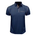 thumbnail image 1 of Summer European And American Men's Short Sleeved Men's Lapel T-shirt Color Blocking Top XL, 1 of 5