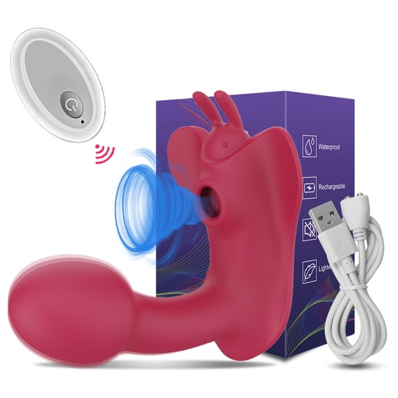 TLUDA Sucking Vibrator Sex Toys for Women, Wearable G Spot Vibrator with Remote Control for Women, Red