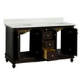 thumbnail image 2 of KBC Bella 60" Solid Wood Double Bathroom Vanity w/ Quartz Stone in Chocolate, 2 of 8