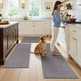 thumbnail image 4 of Vaukki Kitchen Rugs and Mats Non Skid Washable Set of 3,Rubber Backing Absorbent Kitchen Mats for Floor Front of Sink,Gray, 4 of 10