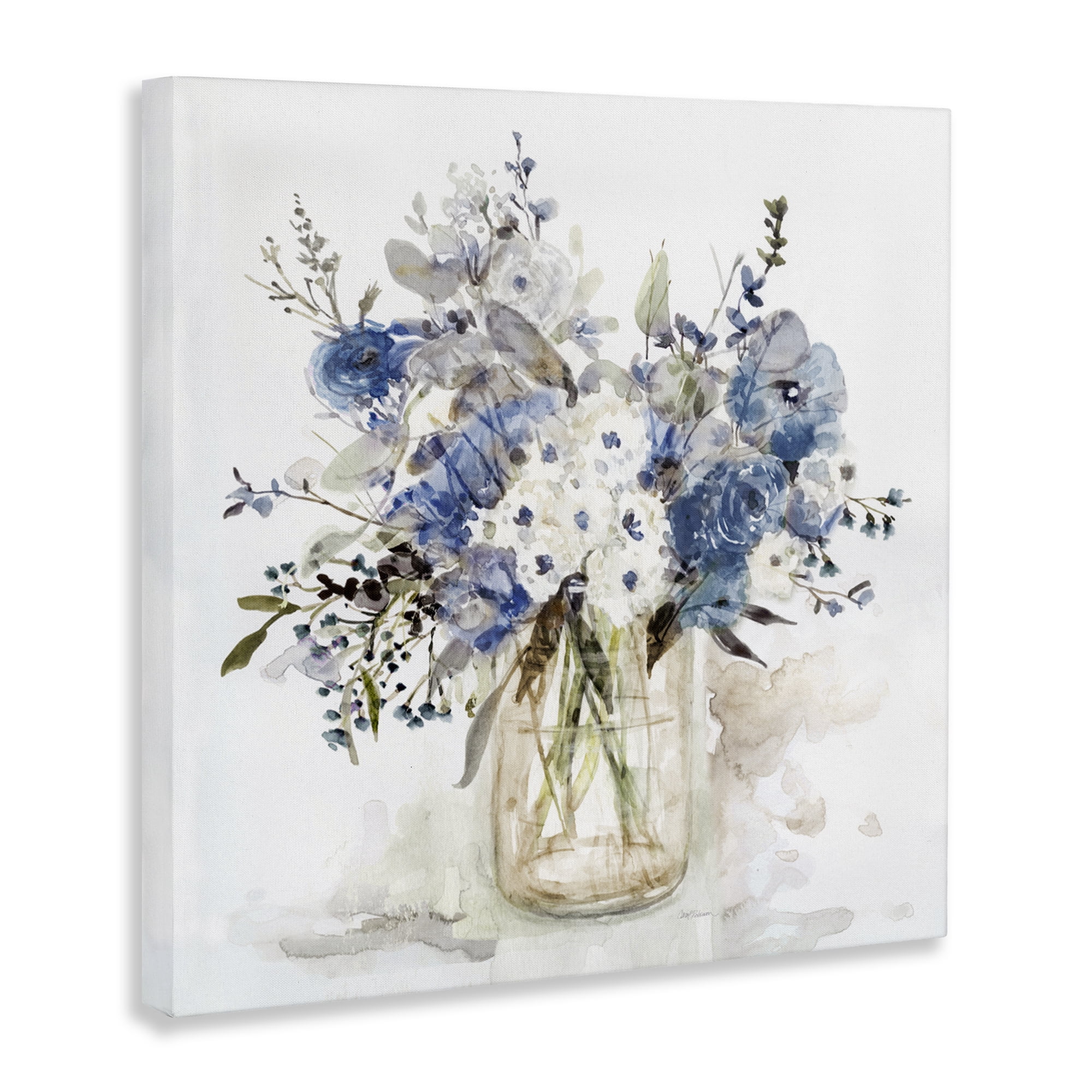 Stupell Industries Blue & White Spring Flowers Canvas Wall Art, design by Carol Robinson