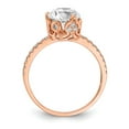 thumbnail image 2 of 10K Rose Gold Ring Band with Stones Cubic Zirconia CZ Round Clear, Size 8, 2 of 5