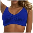 thumbnail image 4 of Jdkau Bikini Tops for Women Push Up Bikini Top Twist Front Adjustable Wide Straps Swimsuit Top Underwire Bikini Top（Blue,XL）, 4 of 8