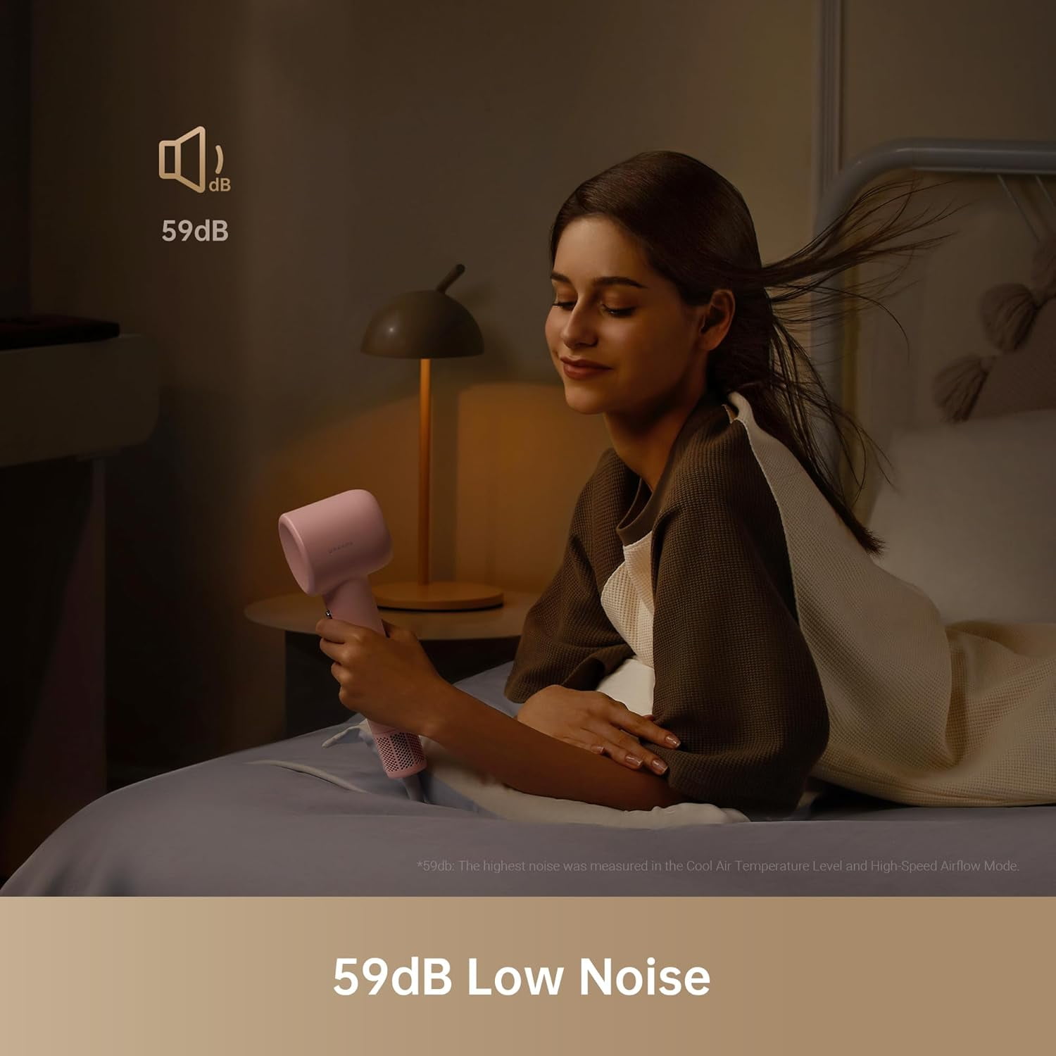 Dreame Gleam Hair Dryer – Powerful Fast Drying, Lightweight, 200M Negative Ions for Frizz-Free Shine, Low Noise, Intelligent Temperature Control, 4 Temp Settings, Compact & Ergonomic Design,Pink