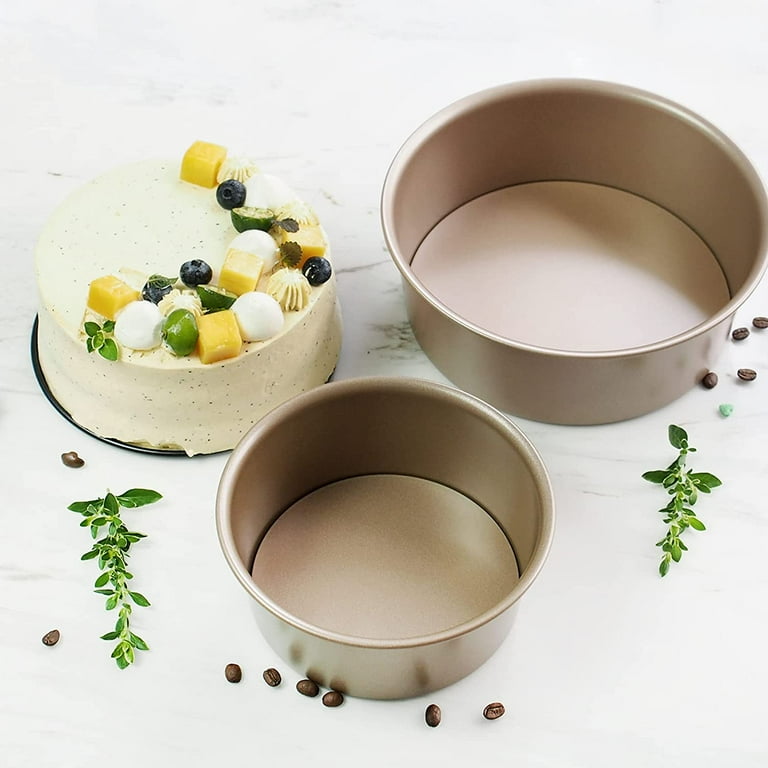 2Pcs Cake Pan 2 Tier Cake Pan Round Cake Pan 6 8 Round Cake Pan 17Cm 21.8Cm High Carbon Steel Cake Pan For Making Cakes Pizza