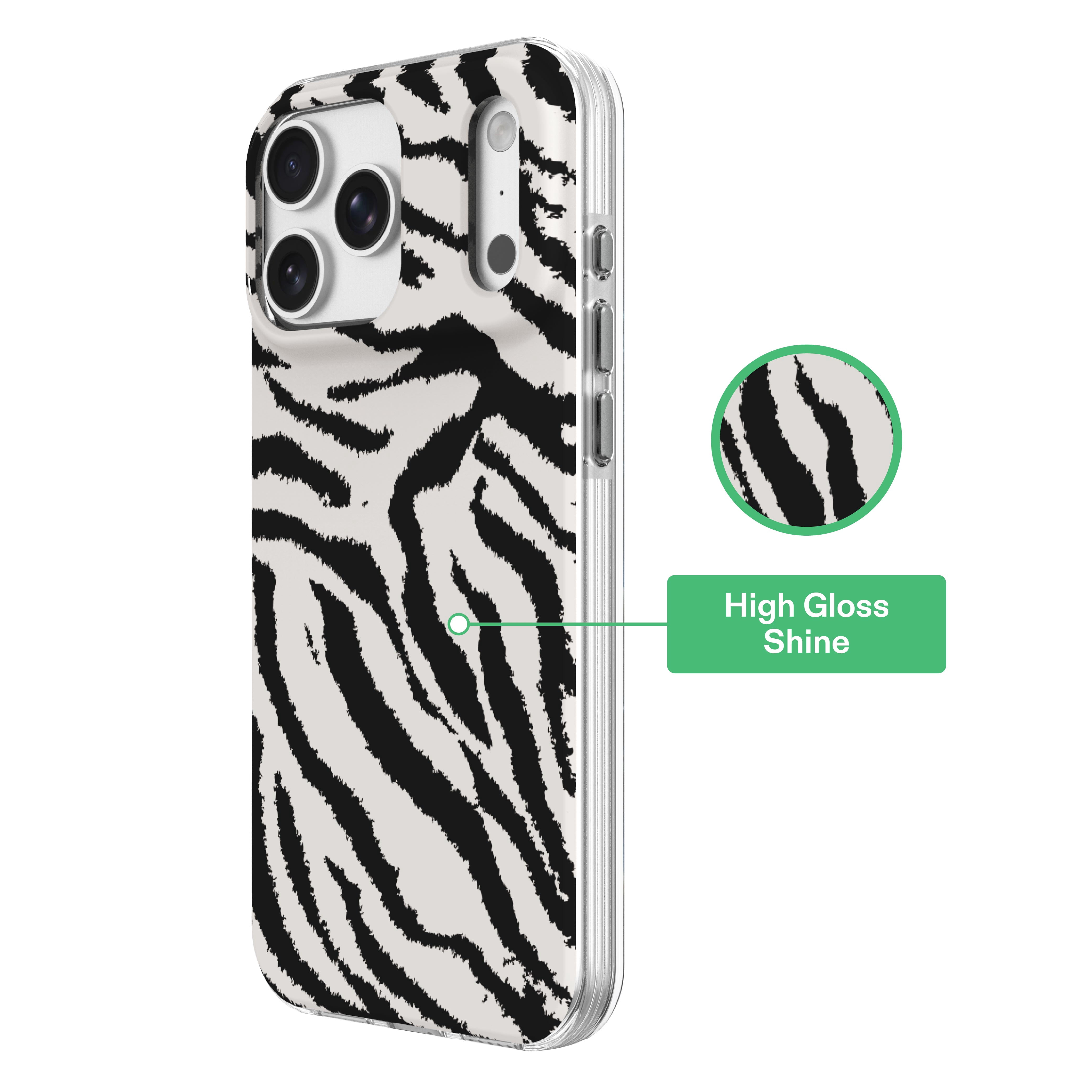 onn Phone Case for iPhone 18 Pro Max / 17 Pro Max, MagSafe Compatible - Zebra Stripe