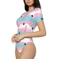 thumbnail image 2 of Easygdp Flamingo1 Women's One-Piece Swimsuit Slim Fit Crew Neck Bodysuit Athletic Swimwear with Concealed Buckle - XX-Large, 2 of 9