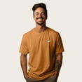 thumbnail image 4 of Dalix Cappuccino Embroidered Cotton Relaxed Boxy Fit Short Sleeve Crewneck Tee Shirt Mens in Toast 2XL XX-Large, 4 of 5