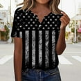 thumbnail image 6 of HEILAU American Flag Graphic T Shirts for Women 4th of July Short Sleeve T Shirt V Neck Top Casual Shirt Patriotic Tops, 6 of 7