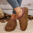 thumbnail image 3 of Women's Winter Slippers, Platform Snow Boots, Thickened Flat Boots, Warm Shoes, Outdoor Non Slip Boots Brown Winter Boots For Women, 3 of 9