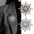 thumbnail image 2 of Grofry Retro Alloy Eight-pointed Star Brooch Sparkling Faux Diamond Encrusted Jewelry Piece Gold Silver Clothing Accessories Brooch for Women Shawl Pin Clip Badge Corsage, 2 of 8
