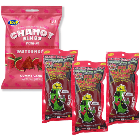 Chamoy Pickles (Pack of 3) with Watermelon Chamoy Rings