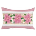 thumbnail image 2 of Pink Poinsettia Throw Pillow Cover, Seasonal Winter Christmas Floral Rectangle Decorative Pillow Case Protector Soft Cushion Cover Lumbar Pillowcase for Couch Sofa Bedroom Car Chair Decor 20x36 Inch, 2 of 8