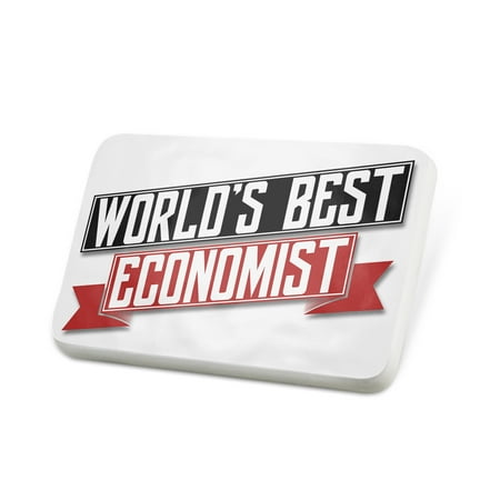 Porcelein Pin Worlds Best Economist Lapel Badge –