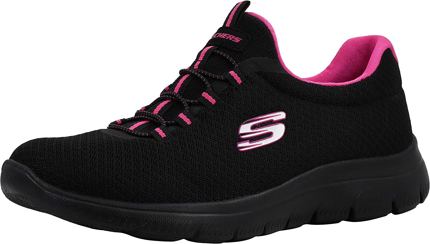 taza Parpadeo favorito Skechers Women's Summits Black/Fuchsia Sneaker 9 m US Female - Walmart.com