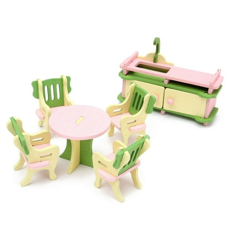 Doll Dollhouse Furniture Set Wooden Dolls House Miniature