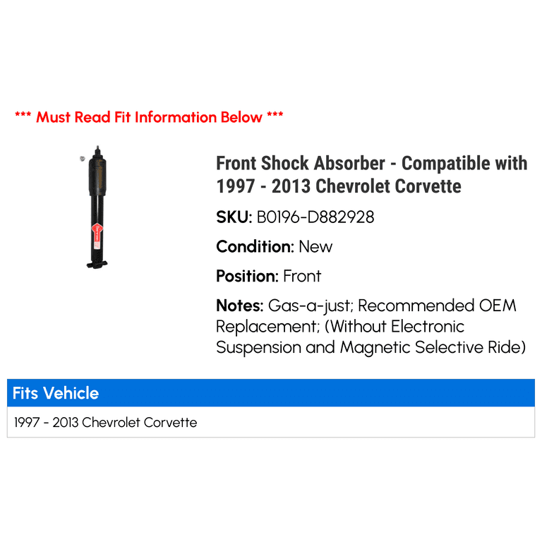 Corvette Shock Set Kyb Gas A Just 63 82 ( #E17350 ) | Corvette Pacifica Corvette Shock Set Kyb Gas A Just 63 82 ( #E17350 ) | Corvette Pacifica
