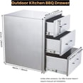 thumbnail image 2 of QinaQin 3-Drawer Outdoor Kitchen Drawers, 304 Stainless Steel, Silver, 2 of 6