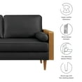 thumbnail image 4 of Loveseat Sofa, Black, Faux Leather, Living Room Lounge Cafe Lobby Hospitality Restaurant, Modern Contemporary, HB37268, 4 of 9