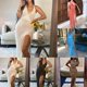 thumbnail image 4 of Women Crochet Hollow Plunge Backless Bandage Sleeveless Split Long Dress, 4 of 8