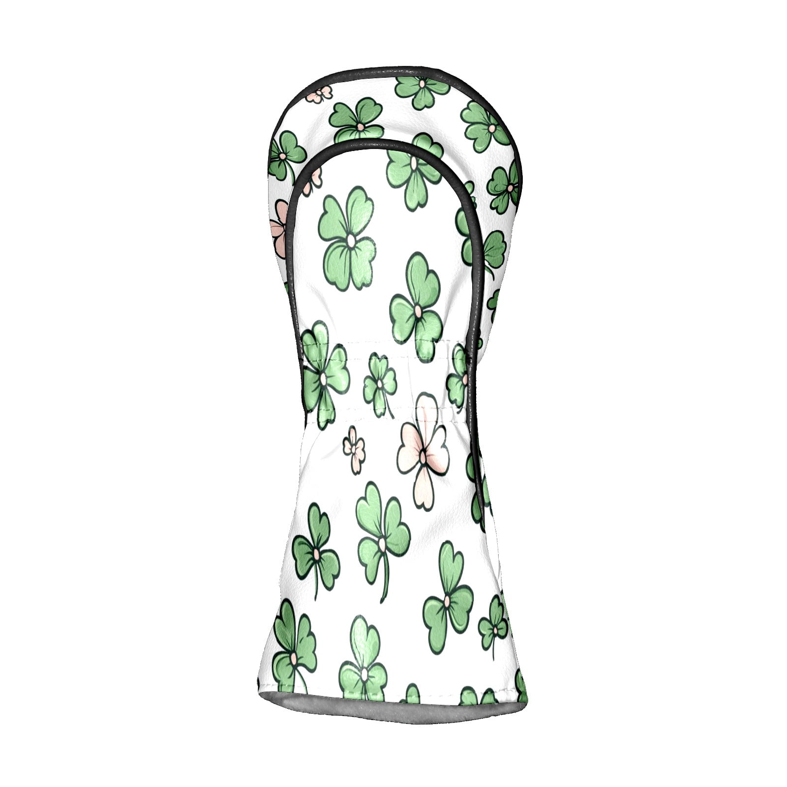 Golf Club Head Covers - Hand-Painted Four-Leaf Clover Pattern, PU Leather, Waterproof, Fits Fairway Woods/Hybrid, Unisex, Fits Most Brands