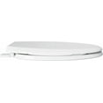 thumbnail image 6 of Elongated Easy Clean Closed Front Heavy Duty Plastic Toilet Seat with Cover in White, 6 of 7