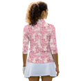 thumbnail image 3 of HUIACONG Comfortable Women's Golf Polo Shirt for Workout Tennis Sports, 3/4 Sleeve Ladies Golf Top with Quick Dry Polyester Spandex Fabric, 3 of 10