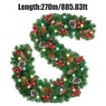 thumbnail image 3 of Christmas Rattan Garland with Led Light Outdoor 2.7m Christmas Rattan Decoration Garland for Stair Railing Fireplace Door Windows, 3 of 9