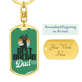 thumbnail image 3 of Best Buckin' Dad Ever Green Swivel Keychain Dog Tag Stainless Steel or 18k Gold, 3 of 10