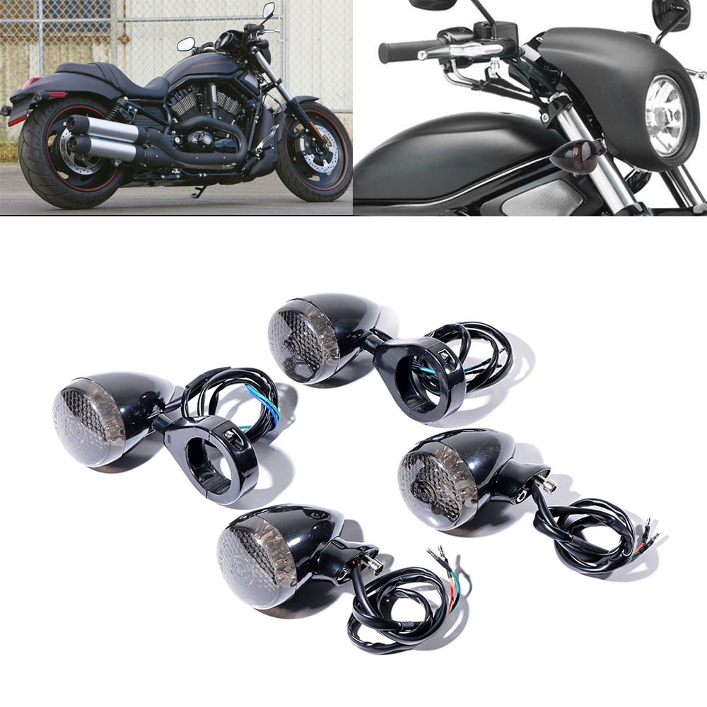 Front/Rear Fork Shock Absorber LED Turn Signal/Day Running Light Motorcycle Bike 