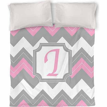 IDG Chevron Monogram Duvet Cover, Pink