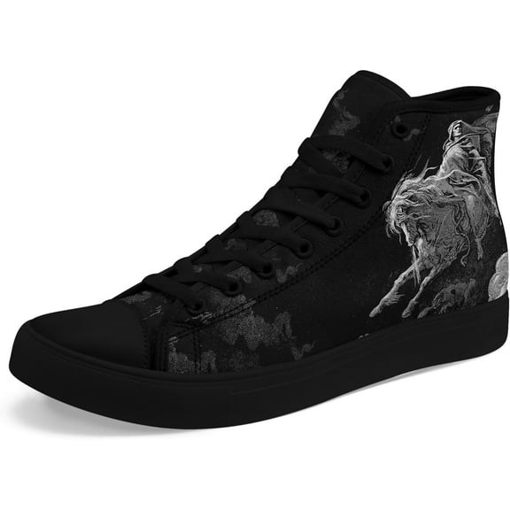 Coolcustomize Fashion Skull High-Top Canvas Shoes for Men Women -Unique Vibrant High Top Sneakers Comfortable Casual Shoes