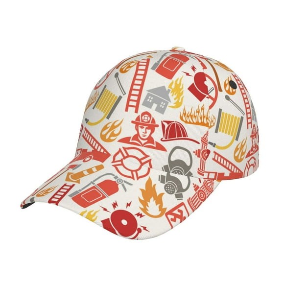 Wukai Firefighter Icons Baseball Cap: Comfortable, Stylish, and Adjustable Hat for Sports, Daily Wear, and Outdoor Activities