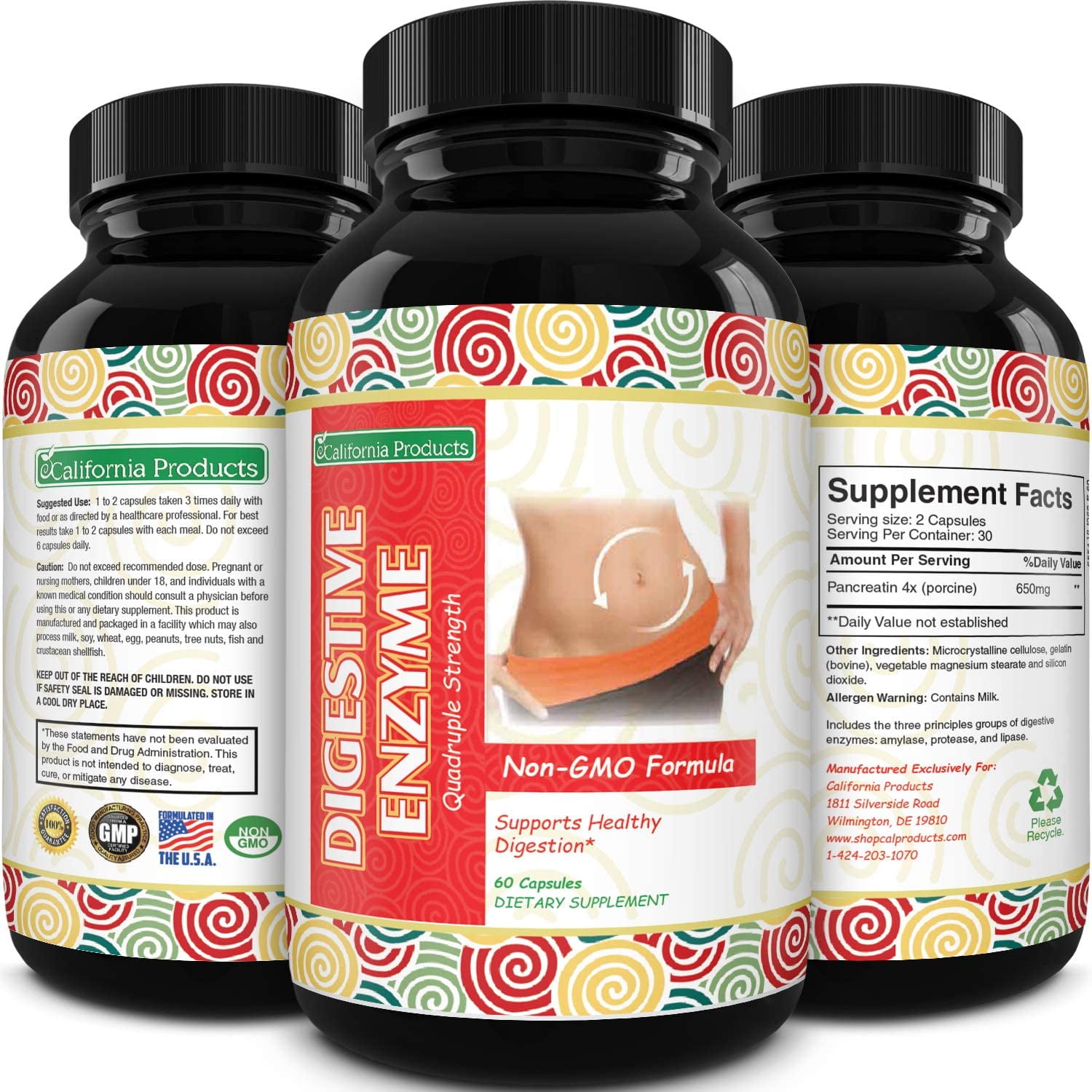 California Products Digestive Enzymes Pancreatin 4X
