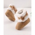 thumbnail image 4 of Baby Boots Toddler Girls Winter Boots Cute Bowknot Warm Snow Boots Toddler Shoes Size 3 6 9 12M Brown, 4 of 6