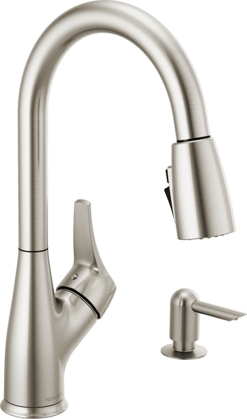 Peerless Apex One Handle Pull-Down Kitchen Faucet with Soap Dispenser Peerless Stainless Steel Kitchen Faucet
